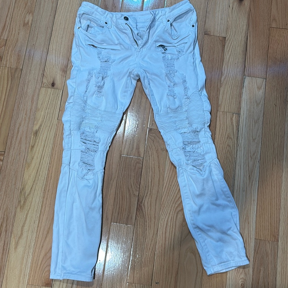 white ripped jeans